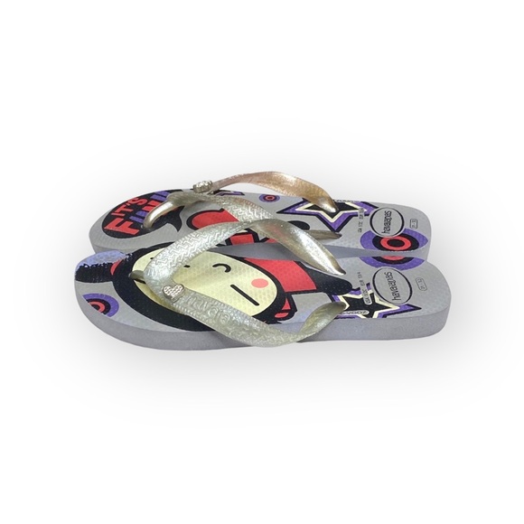 Havaianas x VOOZ ☼ Thong Flip Flop Sandals ☼ Decorative Crystalized Studs ☼ Grey - Picture 7 of 16